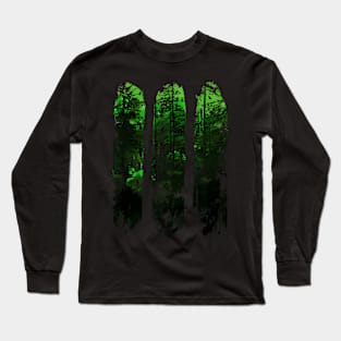 Woods Brush Strokes - Wildlife Flora Long Sleeve T-Shirt